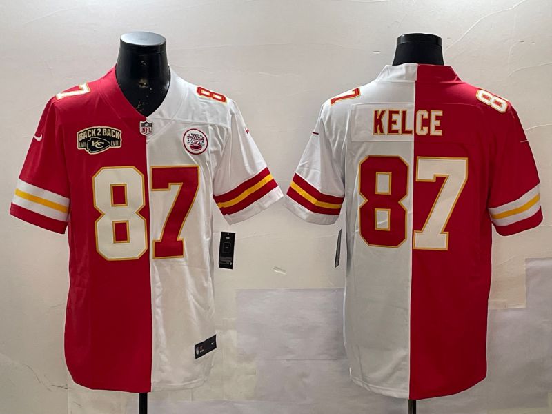 Men Kansas City Chiefs 87 Kelce White red 2025 Nike Vapor Limited NFL Jersey style 2